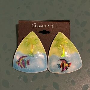 NWT Charles Klein Colorful Tropical Fish Earrings